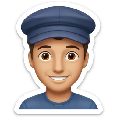Joven moreno con gorra sonriendo sticker