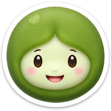 matcha flavored mochi cute face sticker