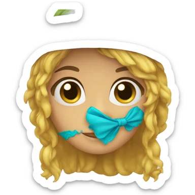 chica con el pelo azul ondulado y sombrero pirata y ojos verdes sticker
