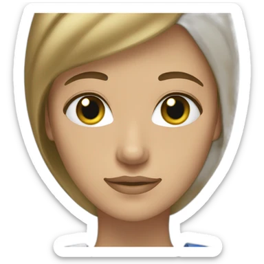 woman grading light brown hair, blue-green eyes sticker