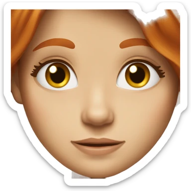 Redhead girl with brown eyes and long hair  sticker