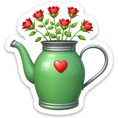 i want a watering jug with legs watering 3 plans in increasing height with hearts in the flowers sticker