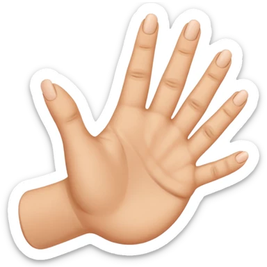 Help me generate and design a finger emoji. The requirements are as follows: the hand gesture is horizontal, with the index finger and middle finger joined together, and the remaining fingers are tucked in sticker