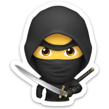 a ninja who has a sword in his hand sticker