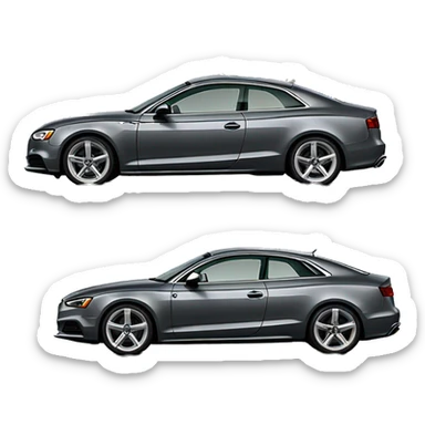 gray Audi A5 covered in colorful Christmas lights and a Christmas tree on the roof  sticker