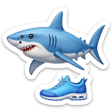 Shark with blue shoes sticker