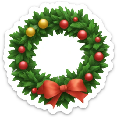Christmas wreath sticker