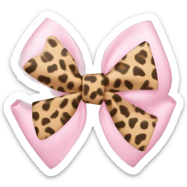 light pink and cheetah bow sticker