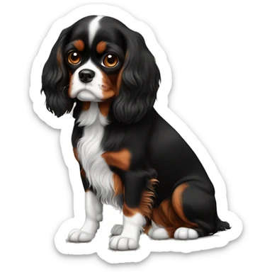 Cavalier king charles black and brown no white sticker