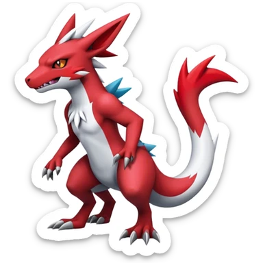 Edgy Cool Beautiful Guilmon-Zangoose-Zoroark, full body sticker