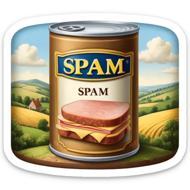 Rembrandt style spam meat countryside landscape  sticker