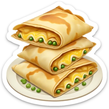 Chinese jianbing crepe street food with soft muted colors sticker