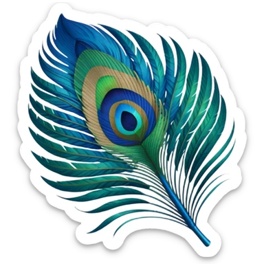 create a single peacock feather emoji sticker