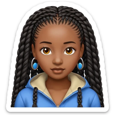 Quero uma mulher negra de tranças box braids sticker