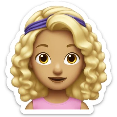 blond girl with a thick hair band sticker