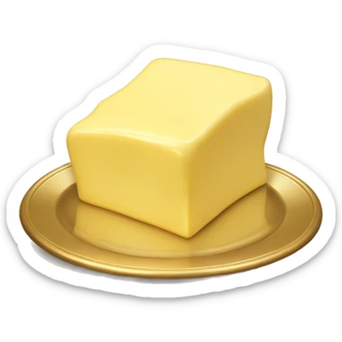 Realistic Butter on a gold plate sticker