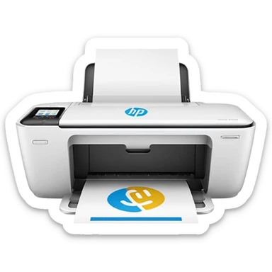HP DeskJet 4175e printer with an Instant Ink logo, emoji style sticker