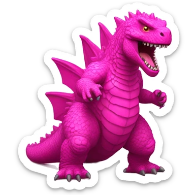 godzilla pink sticker
