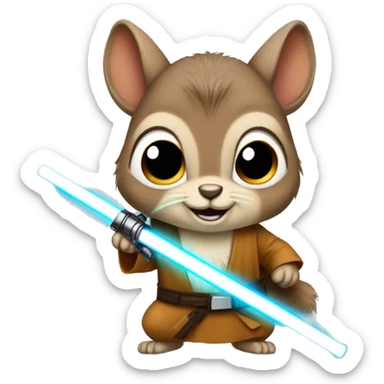 Squirrel Jedi with lightsaber sticker