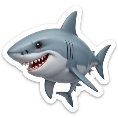 un requin style artoon sticker