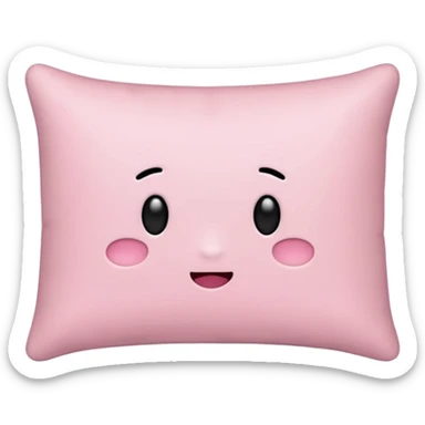  regular light pink pillow with no faces  sticker