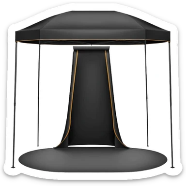 Tall Oval Narrow Pop up standing tent black for spray tan sticker