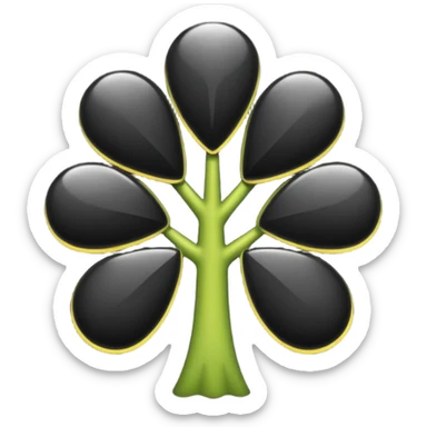 Un trébol de cinco hojas negro  sticker