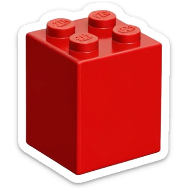 had drawn 2x2 red lego brick viewed from theside sticker