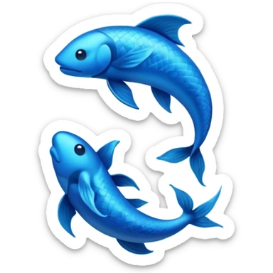 The zodiac symbol Pisces 00d9ff color 3d  sticker