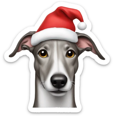 Greyhound with Santa hat  sticker