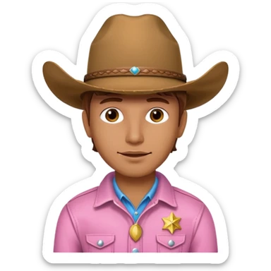 pink cowboy male sticker