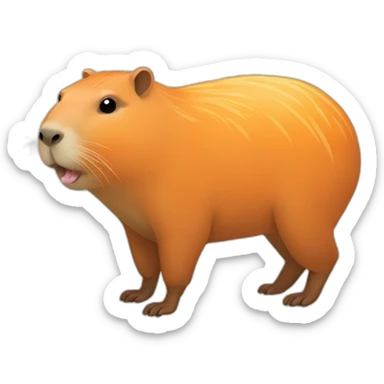 capybara with tangerine sticker
