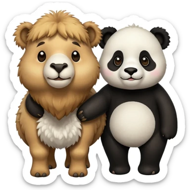 Camel and panda cute sticker