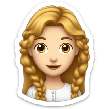 Fille anglaise avec de long cheveux châtain sticker