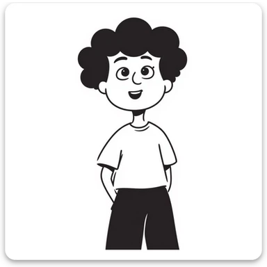 mixed-race girl with shaved curly black hair sticker