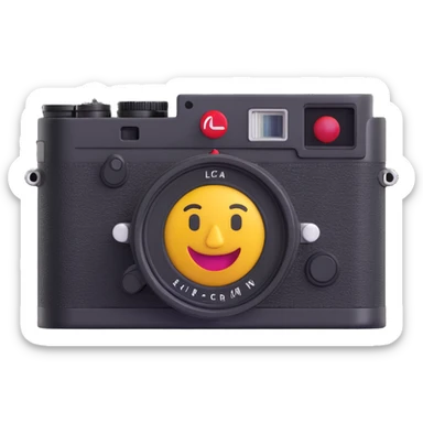 high quality 3D emoji of a Leica M series camera, detailed and realistic sticker