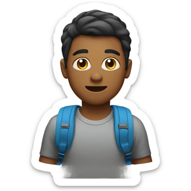 young guy with sport bag sticker