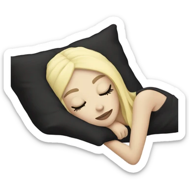 Blonde goth girl sleeping on a pillow sticker