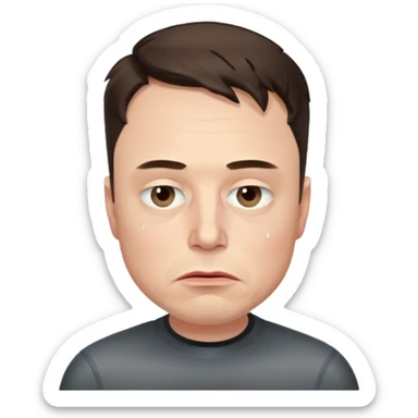 elon musk sad offended by something with some small tears under his eyes sticker