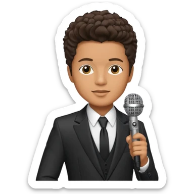 bruno mars with microphone sticker