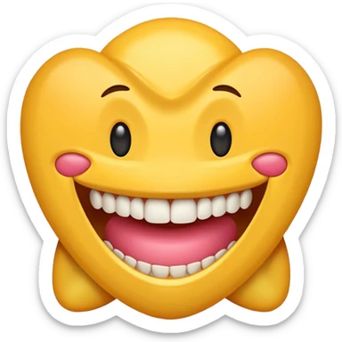 Spamton from Deltarune as a grinning emoji, exaggerated teeth sticker