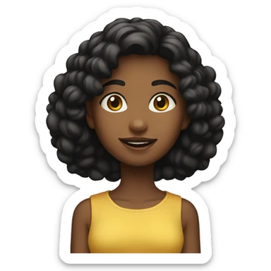 Emoji menina negra de tranças sticker