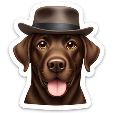 Chocolate lab with hat  sticker