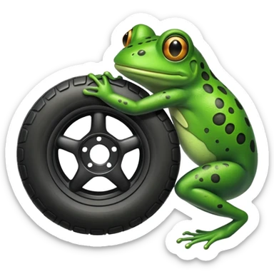Frog Has Tire Body sticker