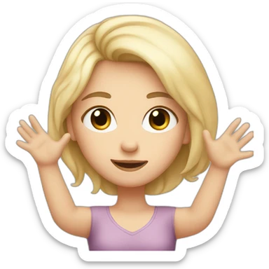 white girl puts her arms out for a hug sticker