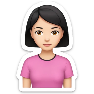 mulher de cabelo curto e preto com camisa rosa  sticker