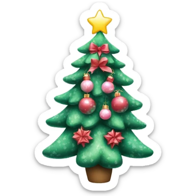 cute girly christmas tree  sticker