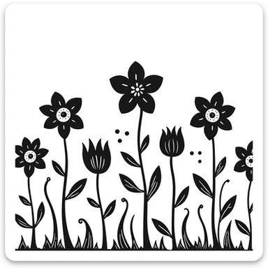 Traditional Indian border pattern with flowers sticker