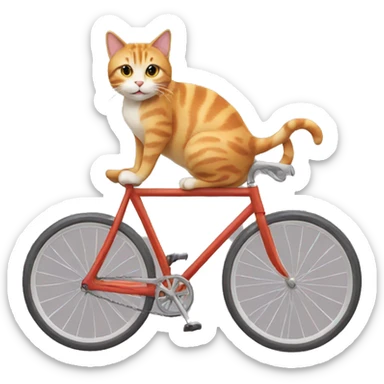 a cat on a bicycle sticker