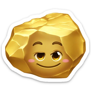 gold nugget with a cute face sticker